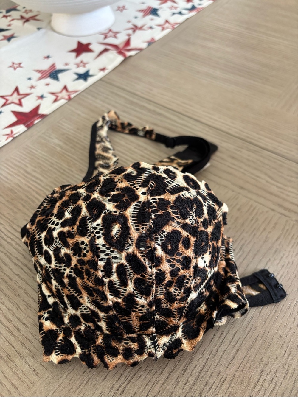 PINK Victoria's Secret Leopard Lace Bra - Black & Tan